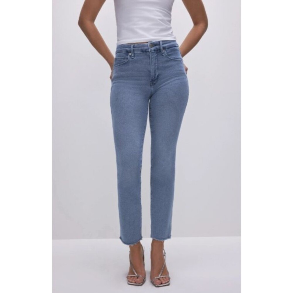 NWT Good American GOOD LEGS STRAIGHT JEANS GSPFH941T Size 10/30 Inseam 27.5" - Picture 7 of 12